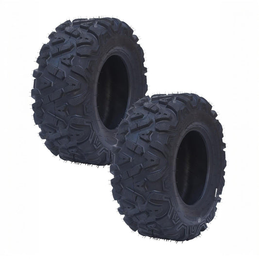 Garvee Heavy-Duty All-Terrain ATV/UTV Tire Set - 2-Pack 25x10-12, 6 Ply Tubeless, 420 lbs Load, Puncture Resistant, Deep Step for Mud/Sand/Trail - AT25X10-12-6PR TL LANCER (New)
