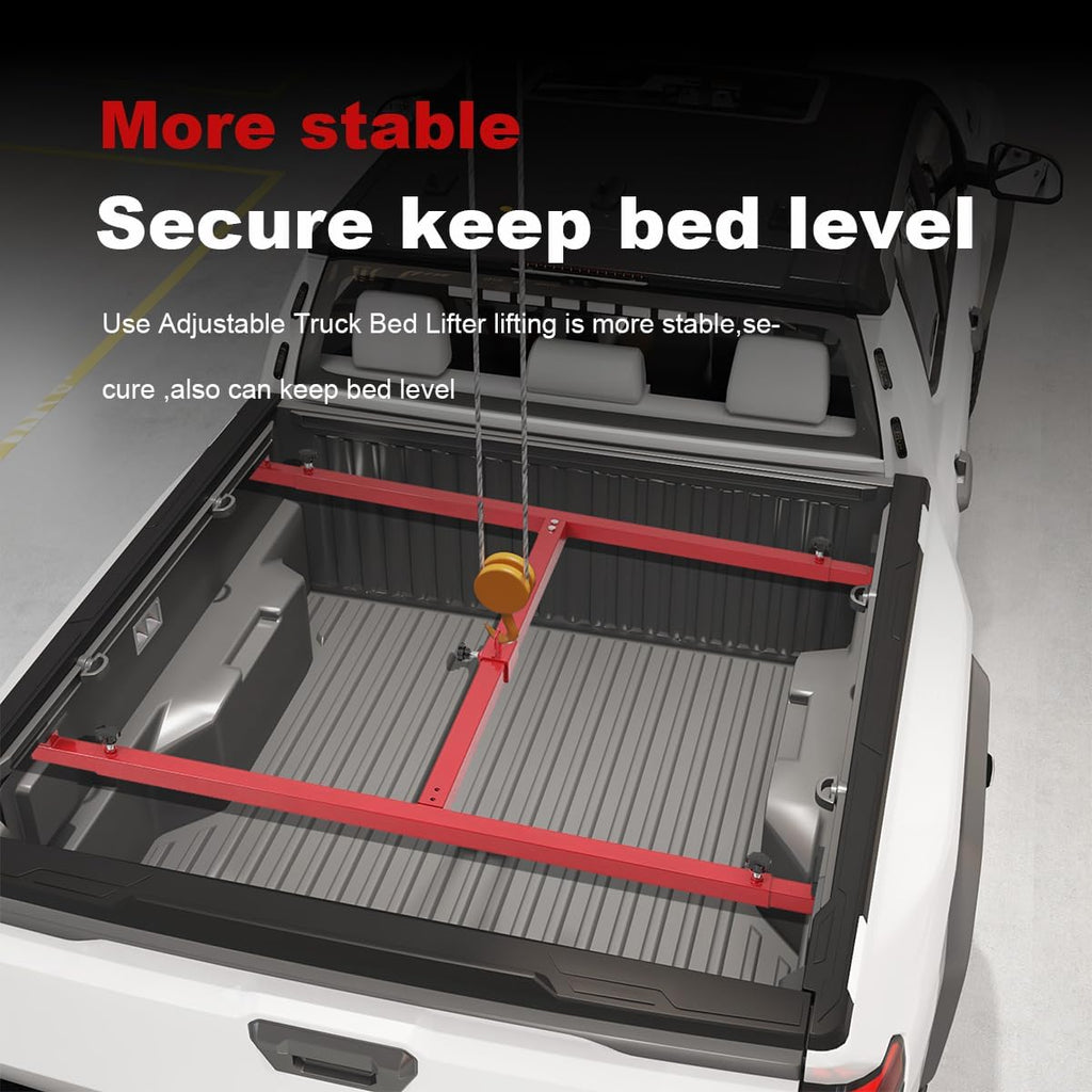 Garvee Truck Bed Lifter Box for Pickups Trucks, Heavy-Duty Truck Bed Lift Support 800 LBS Weight Capacity and Capacity Works On Beds, Red Black