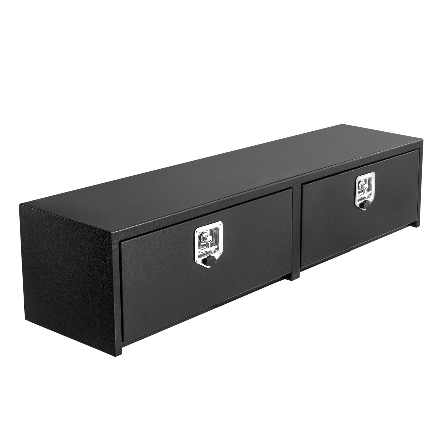 Garvee 60"X16"X13" Black Steel Underbody Truck Tool Box, Truck Bed & Underbelly RV Storage Box, Locking t-Latch, Weather-Resistant, Heavy-Duty Job Box for Pickup Truck Bed, RV, Trailer