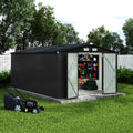 Garvee 10x14 Ft Metal Outdoor Storage Shed, Galvanized Garden Tool Shed with Lockable Doors, Air Vents & Sloped Roof, Gray Backyard Storage for Patio, Lawn & Garden