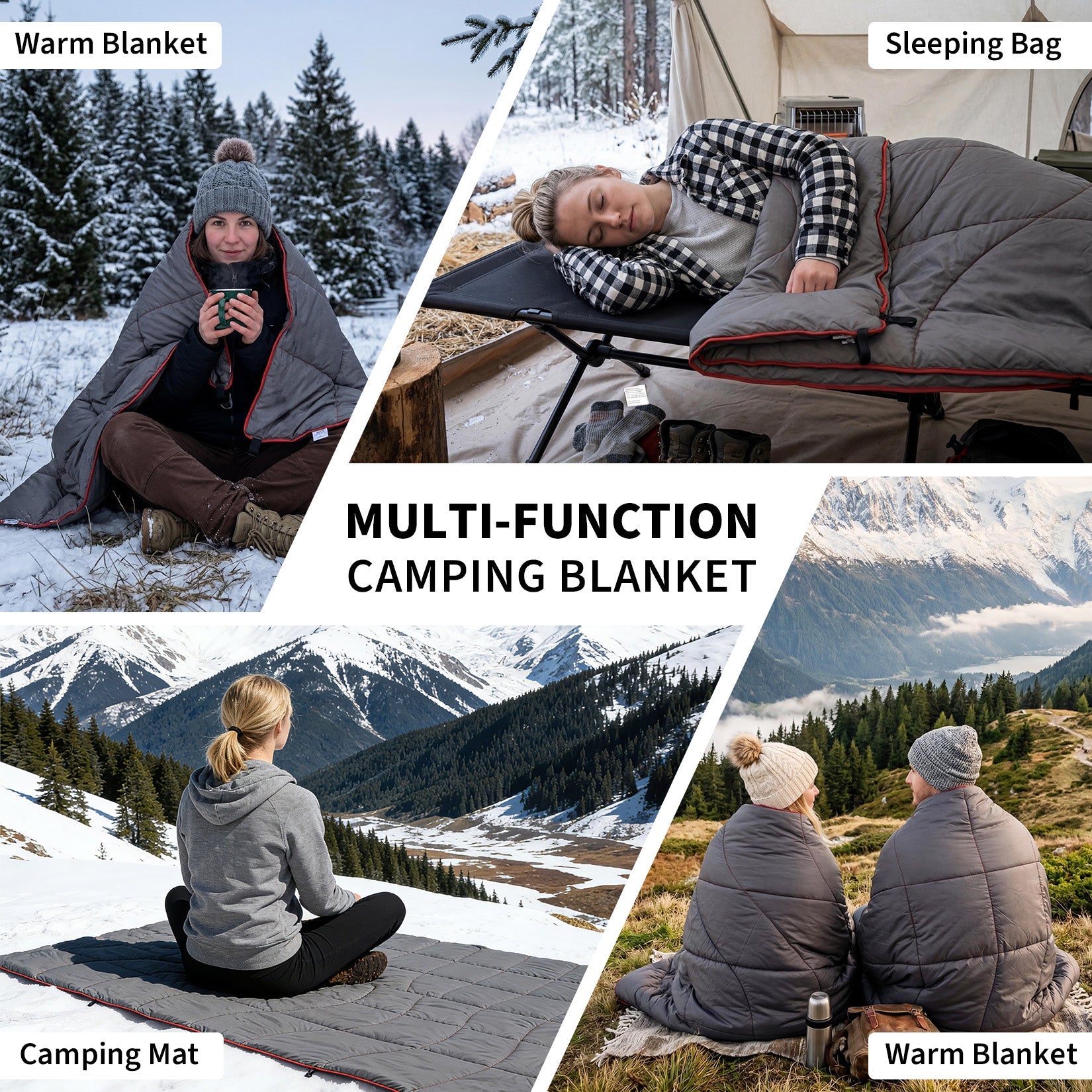 Garvee Multi-Function Camping Blanket - Ultralight Convertible Sleeping Bag & Warm Blanket 79x55 Inch Waterproof for Outdoor Camping, Hiking & Travel