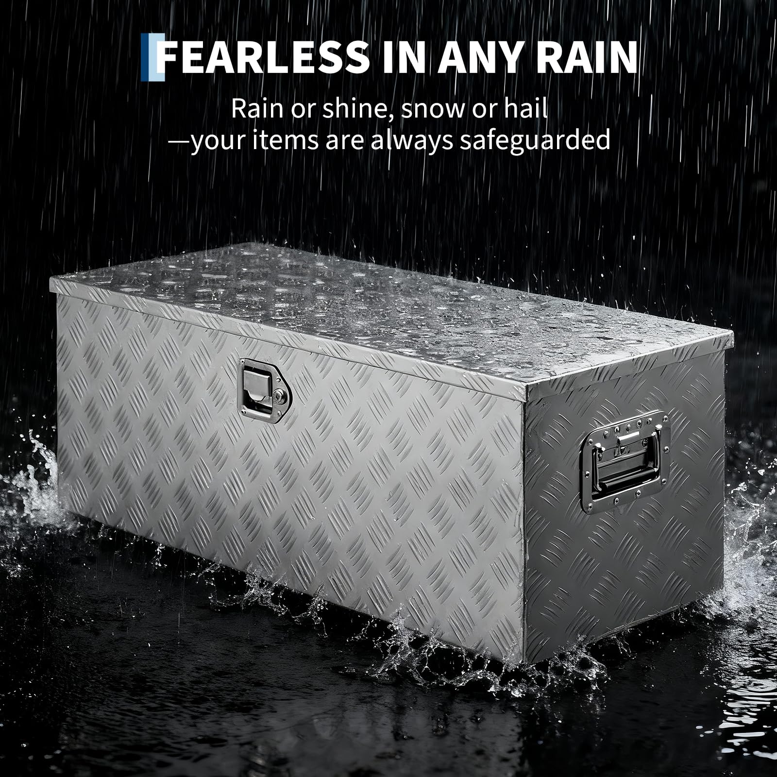 Garvee 30"x15"x15" Aluminum Truck Bed Tool Box, Weatherproof Storage Chest with Lock & Keys, Side Handles, Gas Strut Lid, Large-Capacity Heavy-Duty Organizer for Pickup, Trailer, and RV, Silver