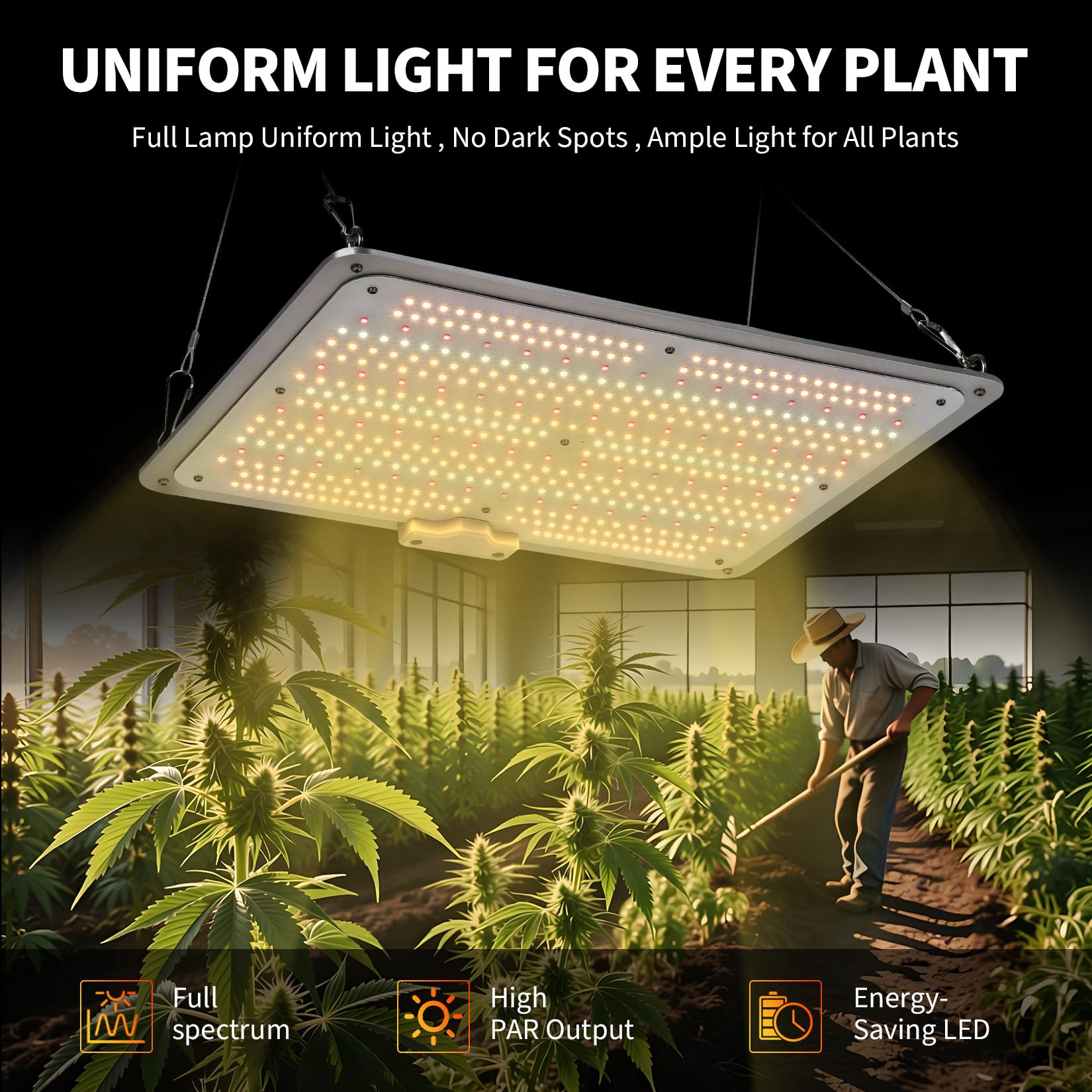 Garvee 150W LED Grow Light Full Spectrum with Red & IR, Dimmable Quantum Board Plant Light for Indoor Plants Seedling, Veg and Bloom, 11.81×15.74in, 120V US Plug