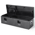Garvee 48"X16"X14" Heavy Duty Steel Truck Bed Tool Box – Double Lid, Grooved Weatherproof Metal Chest with T-Handle & Side Handle, Durable Organizer for Pickup Truck, RV, Trailer, Front Double, Grey