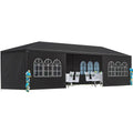 Garvee 10' × 30' Outdoor Party Tent with 8 Removable Sidewalls, Waterproof Canopy, Wedding Gazebo for Backyard, Patio, BBQ and Events, Black