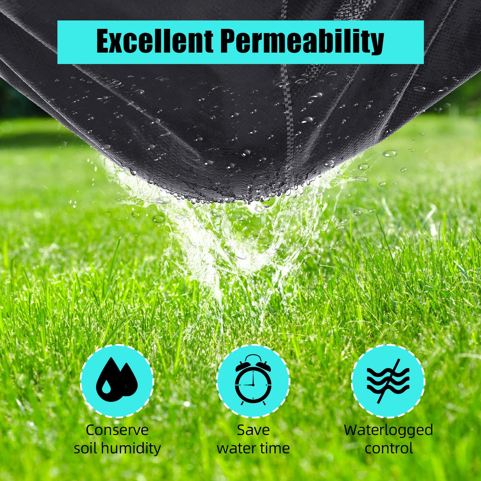 Garvee 6 ft X 300 ft Weed Barrier Landscape Fabric Heavy Duty, Premium 2.4 oz Ground Cover Weed Block Gardening Mat, Easy Setup & Superior Weed Control, for Erosion Control, Weed Barrier