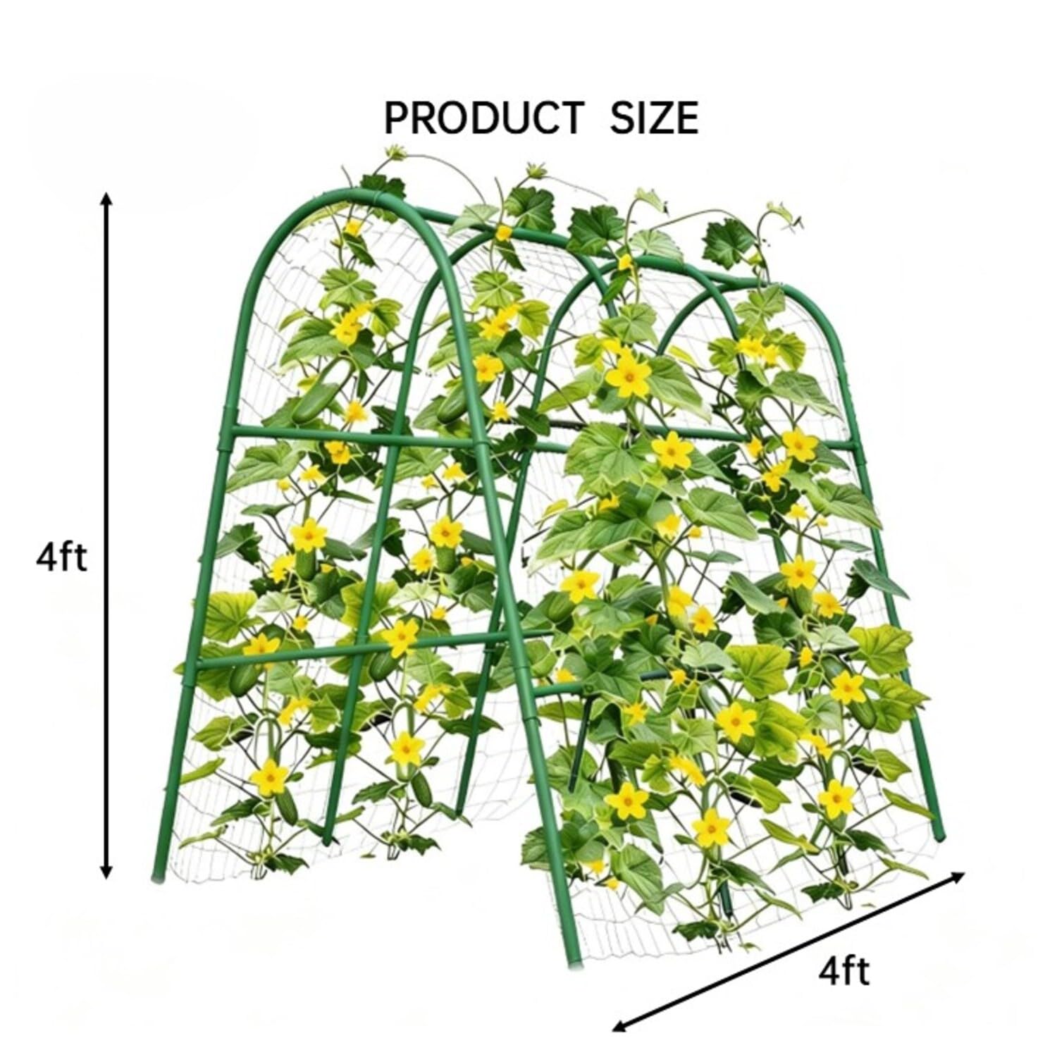 Garvee Garden Arch Trellis 4x4 FT, Metal U-Shaped Plant Support for Climbing Plants, Rust-Resistant Frame for Cucumbers, Vines & Raised Bed Garden