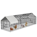 Garvee 130" Large Metal Chicken Coop and Rabbit Hutch – Portable Corrosion-Resistant Poultry Run Cage with Weatherproof 600D Oxford Cover and Secure Latches for 8-15 Hens, Ducks, or Small Animals (Black)
