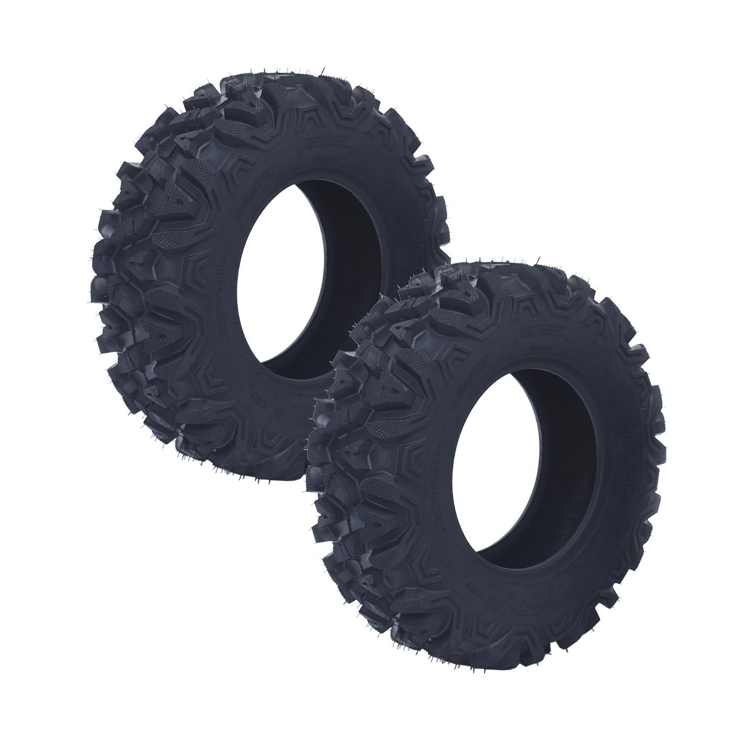 Garvee Superior Off-Road Traction ATV/UTV Tire Set - 25x8x12, 6PR Tubeless, Deep 15mm Step, Puncture & Abrasion Resistant, For Mud, Sand & Trail, Fits Polaris Ranger, Utility Farm Vehicles