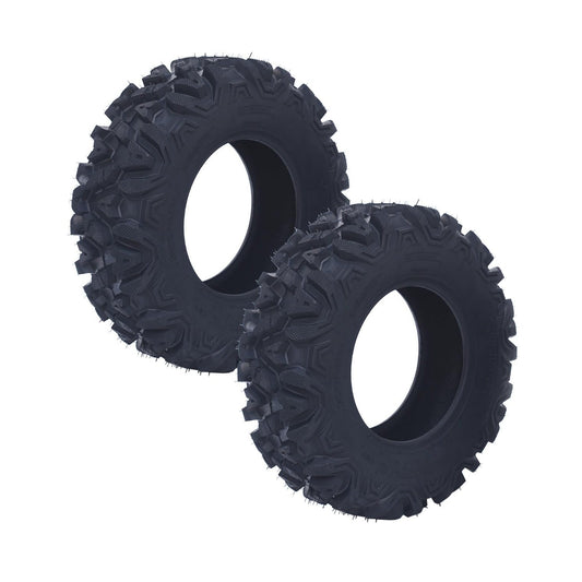 Garvee Superior Off-Road Traction ATV/UTV Tire Set - 25x8x12, 6PR Tubeless, Deep 15mm Step, Puncture & Abrasion Resistant, For Mud, Sand & Trail, Fits Polaris Ranger, Utility Farm Vehicles