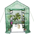 Garvee Walk-In Greenhouse 56 × 56 × 75 in, 6-Shelf Portable Green House with 140 g/m² PE Cover, Steel Frame and Roll-Up Zipper Door for Patio, Garden and Backyard, Green