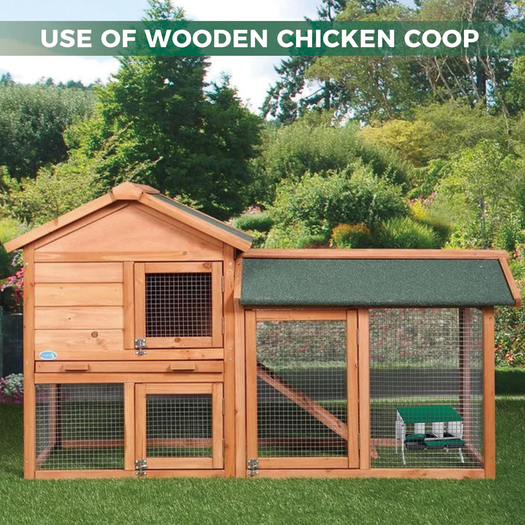 Garvee 3-Compartment Galvanized Steel Chicken Nesting Box – Roll-Away Tray & Freestanding Bracket Legs, Green