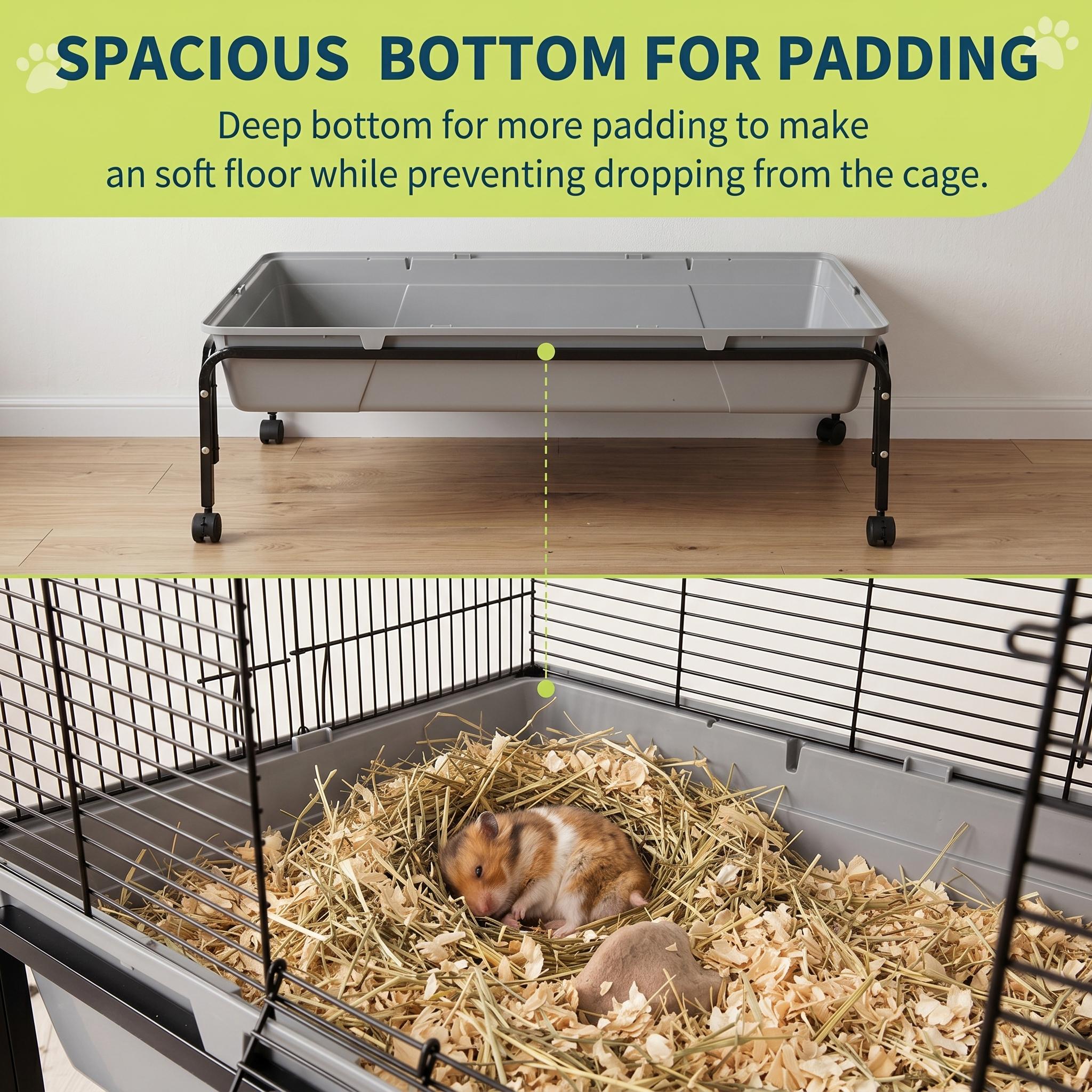 Garvee Flight Cages for Parakeets Small Birds Budgies Finches Canaries Lovebirds Sun Conures Parrots Bird Cage w/Rolling Stand, Black