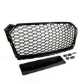 Garvee Sport Style Honeycomb Front Grille for Audi A5 2017-2019 – Gloss Black ABS – Direct Fit Without Emblem – Aggressive Look – Fits European Version – Color: Gloss Black