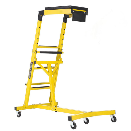 Garvee Topside Automotive Creeper for Trucks & Jeeps, Adjustable 49-76" Height, Heavy Duty 400 lbs Steel, Foldable with Tool Pouch, Lockable Casters, Garage Use, Yellow