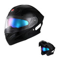 Garvee Full Face Motorcycle Helmet Dual Visor - DOT ABS Shell Adult Motorcycle Helmet for Men Women Off Road Street Bike Motocross ATV, Gloss Black, XL