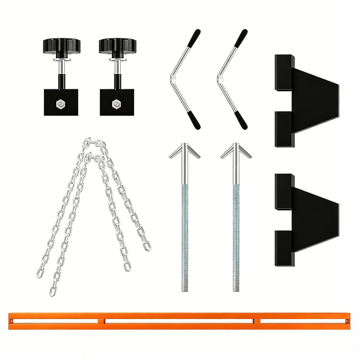 Garvee Engine Support Bar, 1100 lbs Capacity Transverse Motor Lift Hoist with Dual Hooks, 2-Point Holder for Home Garage and Auto Repair Shop, Orange
