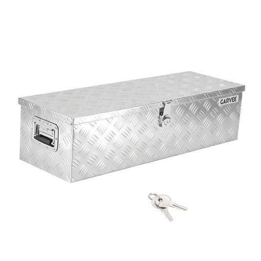 Garvee 39"X13"X10" Aluminum Truck Bed Tool Box - Heavy Duty Diamond Plate, Lock & Keys, Weather-Resistant, Side Handles, 39x13x10 in, Silver - Pickup, RV, Trailer Storage