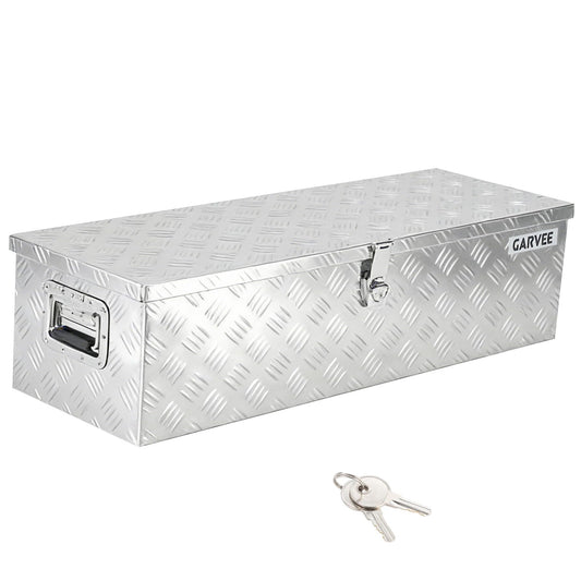 Garvee 30"X13"X9.6" Aluminum Truck Bed Tool Box - Heavy Duty Diamond Plate, Lock and Keys, Weather-Resistant, Side Handles, 30x13x9.6 in, Pickup Trucks & Trailers