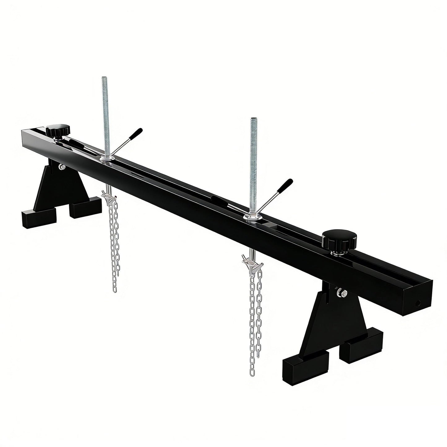 Garvee Engine Support Bar – 1100 lbs Heavy Duty Engine Hoist with Dual Hooks – 2 Point Lift Holder for Engine Removal & Repair – Perfect for Home Garage & Auto Workshop – 1.5m Load Equalizing Device Unit, Black, Includes a Pair of Gloves