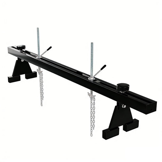 Garvee Engine Support Bar – 1100 lbs Heavy Duty Engine Hoist with Dual Hooks – 2 Point Lift Holder for Engine Removal & Repair – Perfect for Home Garage & Auto Workshop – 1.5m Load Equalizing Device Unit, Black, Includes a Pair of Gloves