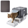 Garvee Stainless Steel Cat Litter Box - Enclosed Design, 15cm Depth, Dark Gray, Durable Cat Litter Container, Cat Toilet Box