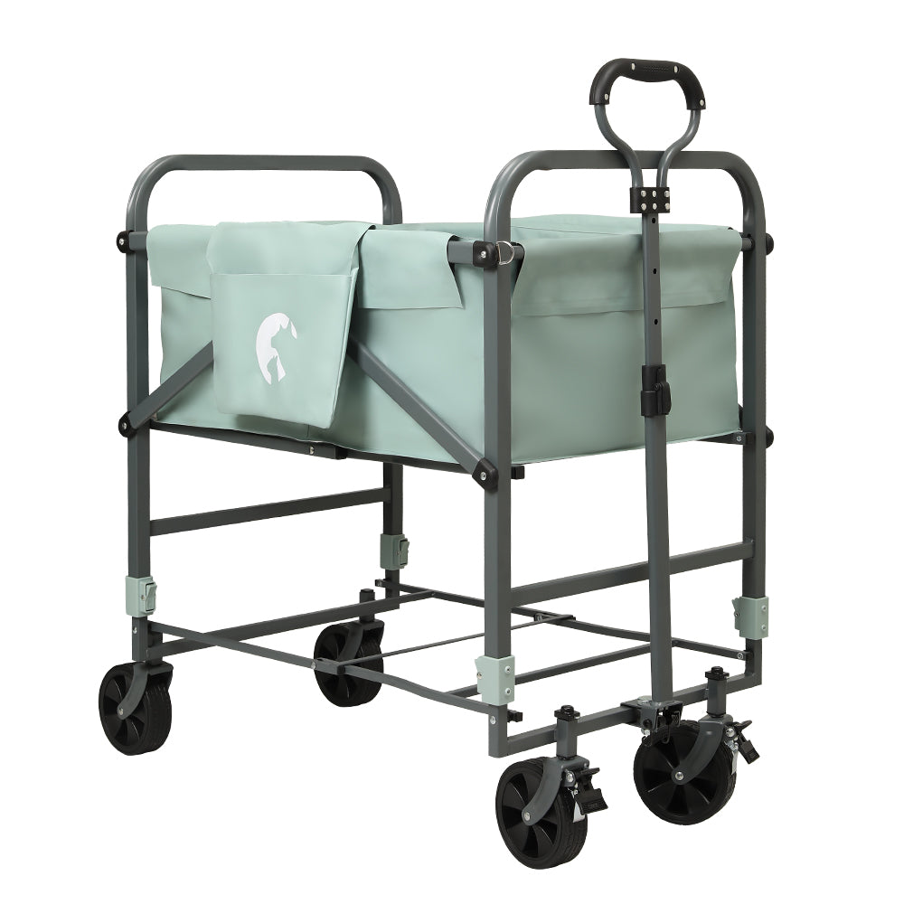 Garvee Portable Dog Bath Tub for Small & Medium Dogs, Folding Elevated Pet Grooming Station with Wheels, 4-Level Adjustable Height, Dog Wash Station for Home, 1000D PVC, Fits Up to 33 lbs, Green