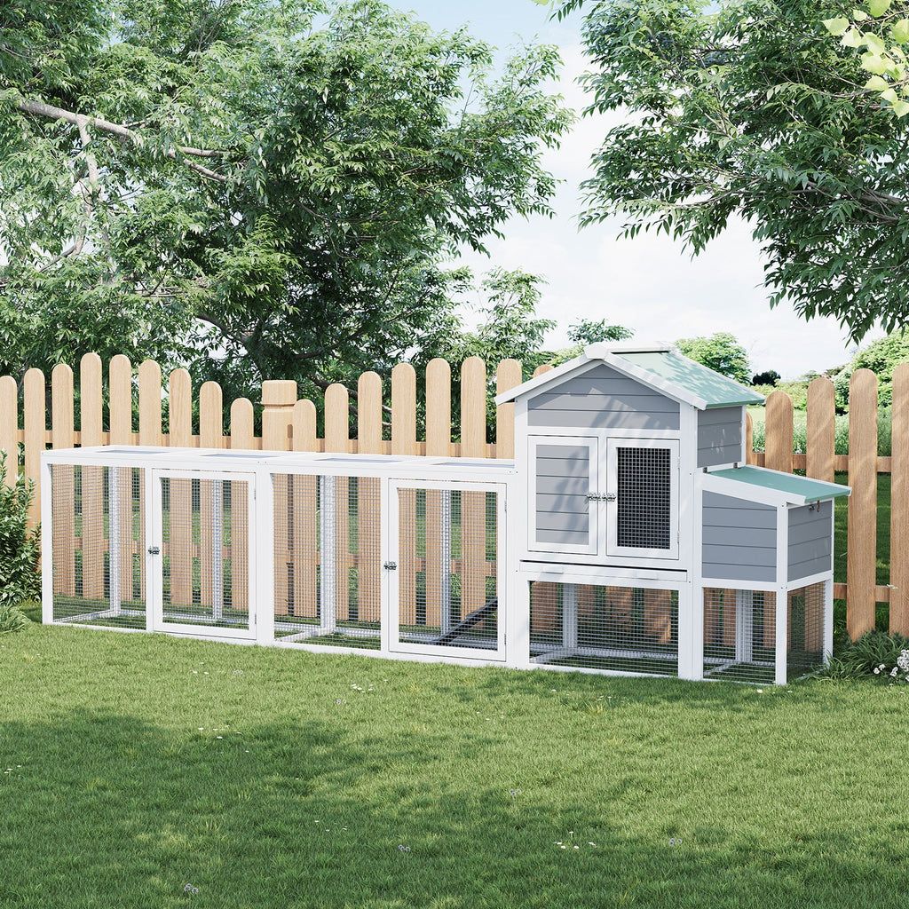 Garvee Spacious Outdoor Wooden Bird Cage – Large Chicken Coop with Run, Asphalt Roof, Nesting Box, Easy-Clean Sliding Tray – Perfect Aviary for 3-5 Chickens, Ducks, Rabbits – Sturdy 580 Chicken Cage, Green