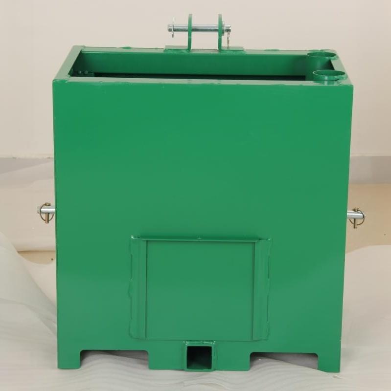 Garvee Heavy Duty Steel Tractor Ballast Box - 3 Point Hitch, Category 1 Compatible - Quick Hitch Receiver, Rear Counterweight Toolbox - Green - 800 lbs Capacity, 5.3 Cu.ft