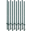 Garvee 6ft Heavy Duty U-Channel Metal Fence Posts (10-Pack) - No-Dig Steel Fencing Stakes with Anchor Plates for Garden Wire Mesh & Yard Borders (5ft Above Ground, Green)
