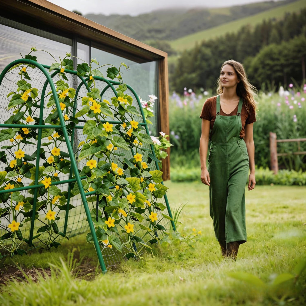 Garvee 4 x 5.3 ft Garden Arch Trellis, U-Shaped Metal Trellis for Raised Beds, Cucumbers, Squash, Roses & Climbing Plants