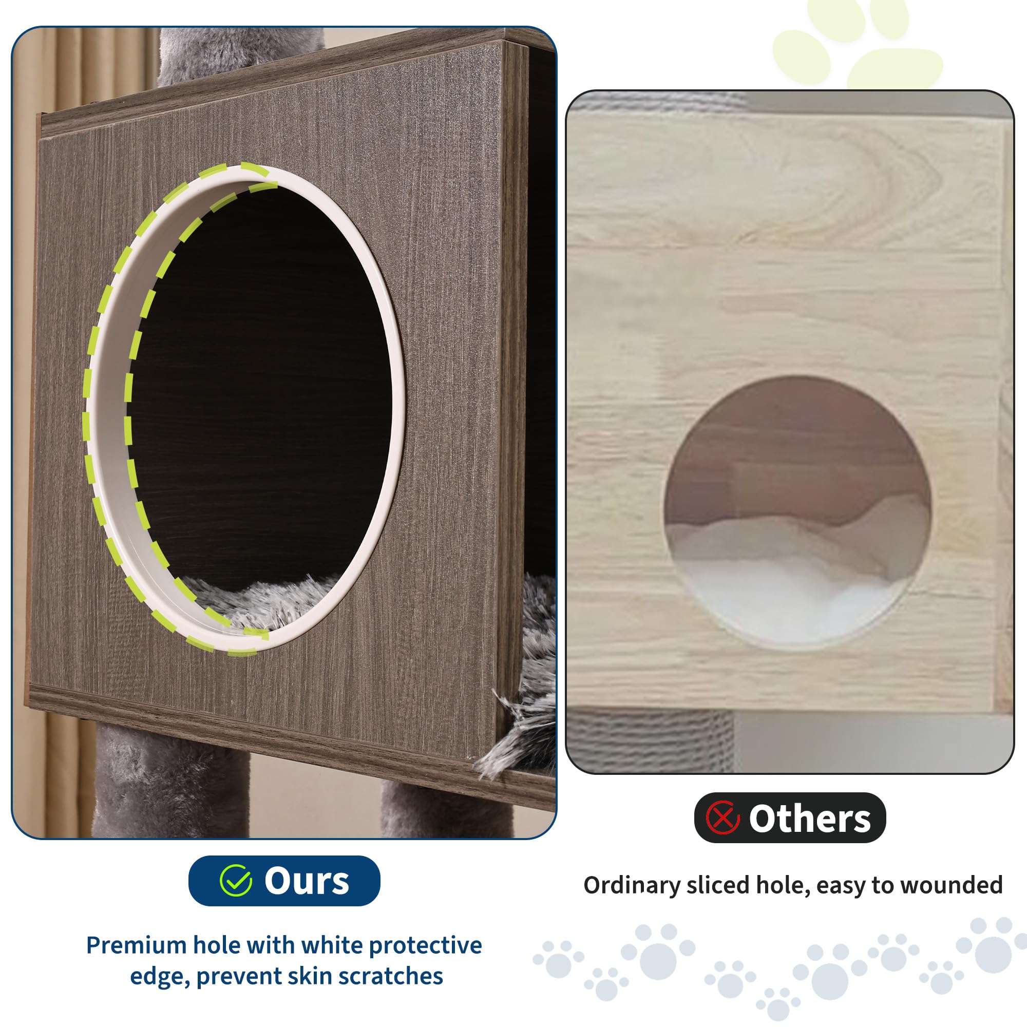 Garvee 66.9-Inch Cat Tree Tower with Litter Box Enclosure, Multi-Level Cat Furniture Featuring Hammock and Washable Cushions, Indoor Cat Tower for Play, Rest, and Privacy, Gray