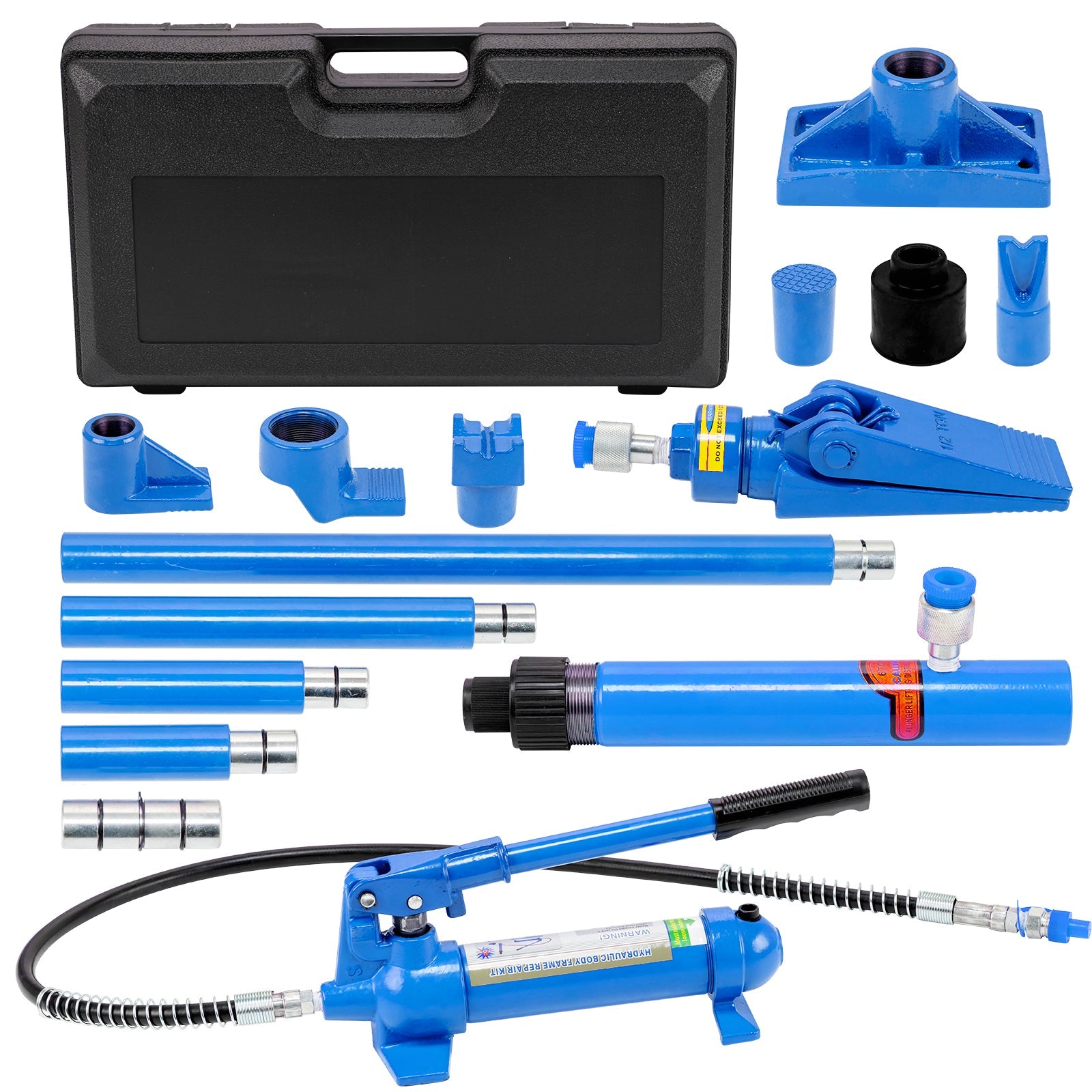 Garvee Porta Power Hydraulic Jack Kit – 4 Ton, 8,800 lbs Heavy Duty Frame Repair Set, 3.9ft (1.2m) Oil Hose, Portable Auto Body Frame Straightener for Car, Truck, Garage, Storage Case Included, FLD-4T-1.2m Hydraulic Separation Top Repair Kit Blue
