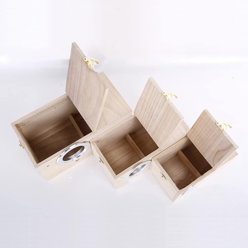 Garvee Natural Wooden Bird Nesting Box for Small Birds – Outdoor Hanging Birdhouse, Ideal for Parrots, Parakeets, Cockatiels, Budgies – Breeding Box, Decorative Garden Accessory, Size: 7.68×4.72×4.72 inch