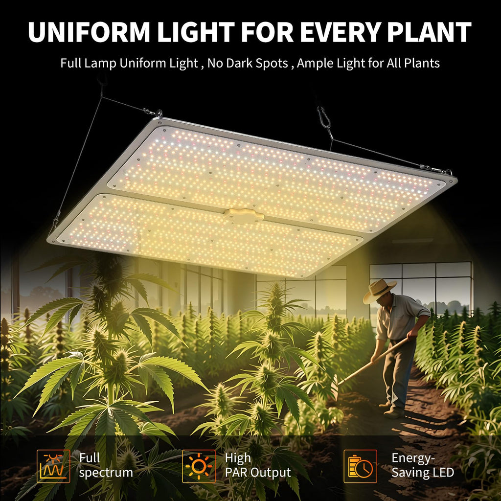 Garvee 400W LED Grow Light Full Spectrum with Red & IR, Dimmable Quantum Board Plant Light for Indoor Plants Seedling, Veg and Bloom, 23.62×23.62in, 120V US Plug