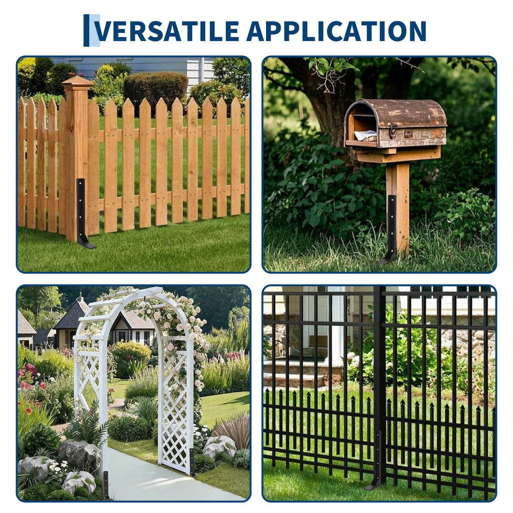 Garvee Fence Post Repair Stakes Heavy Duty Metal 11-Gauge Thickened Steel H-Shaped Design Corrosion Resistant 6-Pack Garden & Outdoor Support
