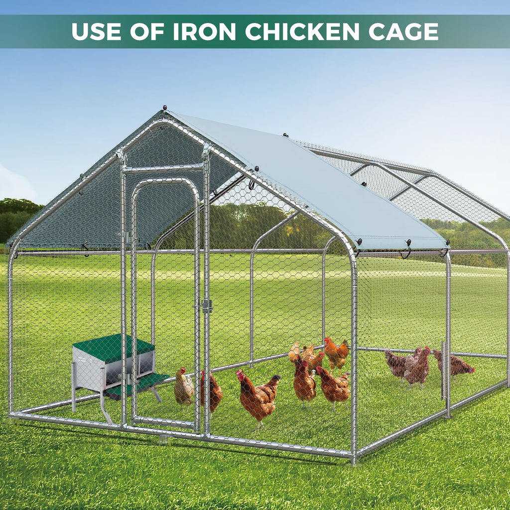 Garvee 3-Compartment Galvanized Steel Chicken Nesting Box – Roll-Away Tray & Freestanding Bracket Legs, Green
