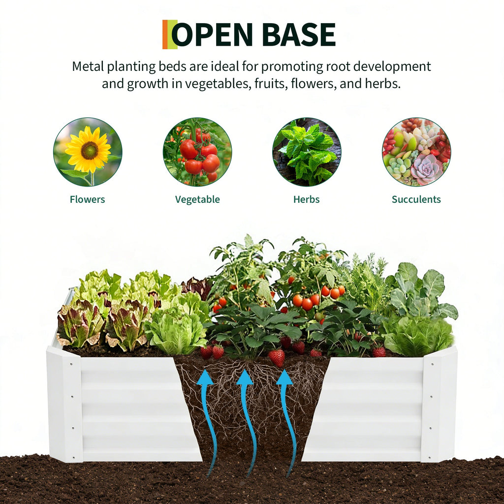 Garvee High-Quality Steel Rectangular Planting Bed with Insect-Proof Net, Integrated Garden Irrigation System, Raised Garden Bed for Vegetables and Flowers