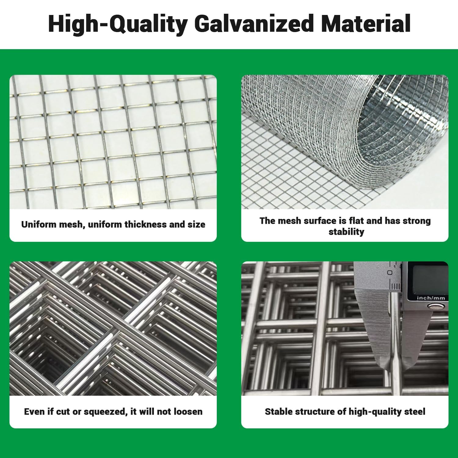 Garvee Galvanized Chicken Fence Wire Mesh Roll - 40" x 100" Hardware Cloth with 0.9mm Thickened Wire & 25mm Mesh for Garden Beds, Chicken Coops, and Animal Enclosures
