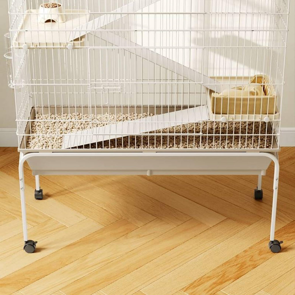 Garvee Ferret Cage, 55"h Large  Cage with 3 Removable Ramps.Food Bowl. Water Bottle. Metal Small Animal Cages on Wheels for Chinchillas. Guinea Pigs. Rabbit. Sugar