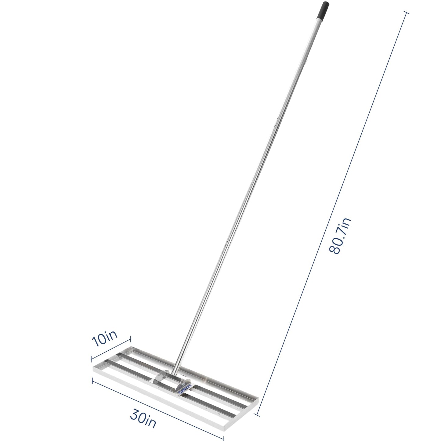 Garvee Professional Heavy Duty Stainless Steel Lawn Leveling Rake – 30x10 Inch, 6.5FT Extended Handle, Yard Leveler and Soil Spreader – With Gloves | Size 30*10 | Handle 6.5FT | Stainless steel | With gloves