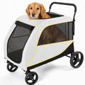 Garvee Large Dog Stroller for Large Dogs, 176 Lbs Capacity Pet Stroller with All-Terrain Wheels, Foldable Dual Entry Pet Wagon, Breathable Mesh, Full Canopy, Easy-Fold, Storage Basket, Weather Cover