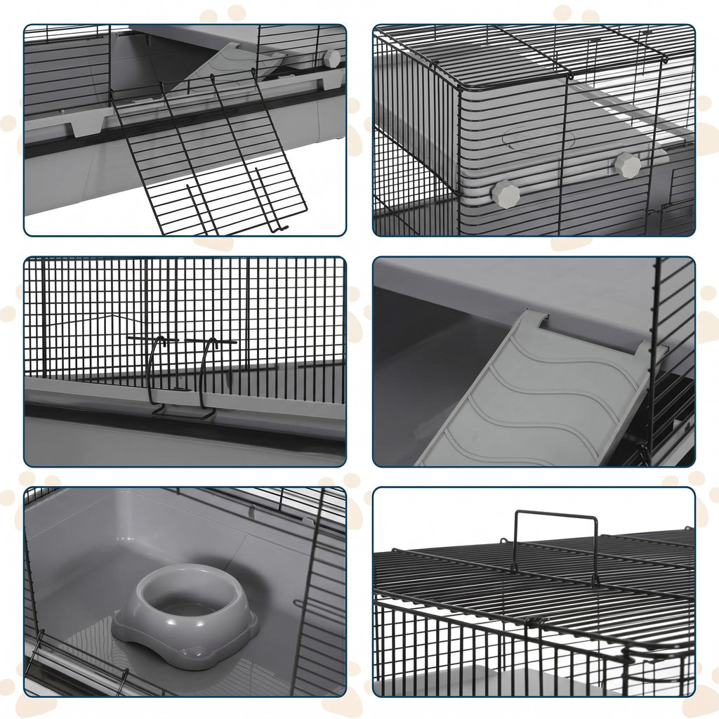 Garvee Flight Cages for Parakeets Small Birds Budgies Finches Canaries Lovebirds Sun Conures Parrots Bird Cage w/Rolling Stand, Black