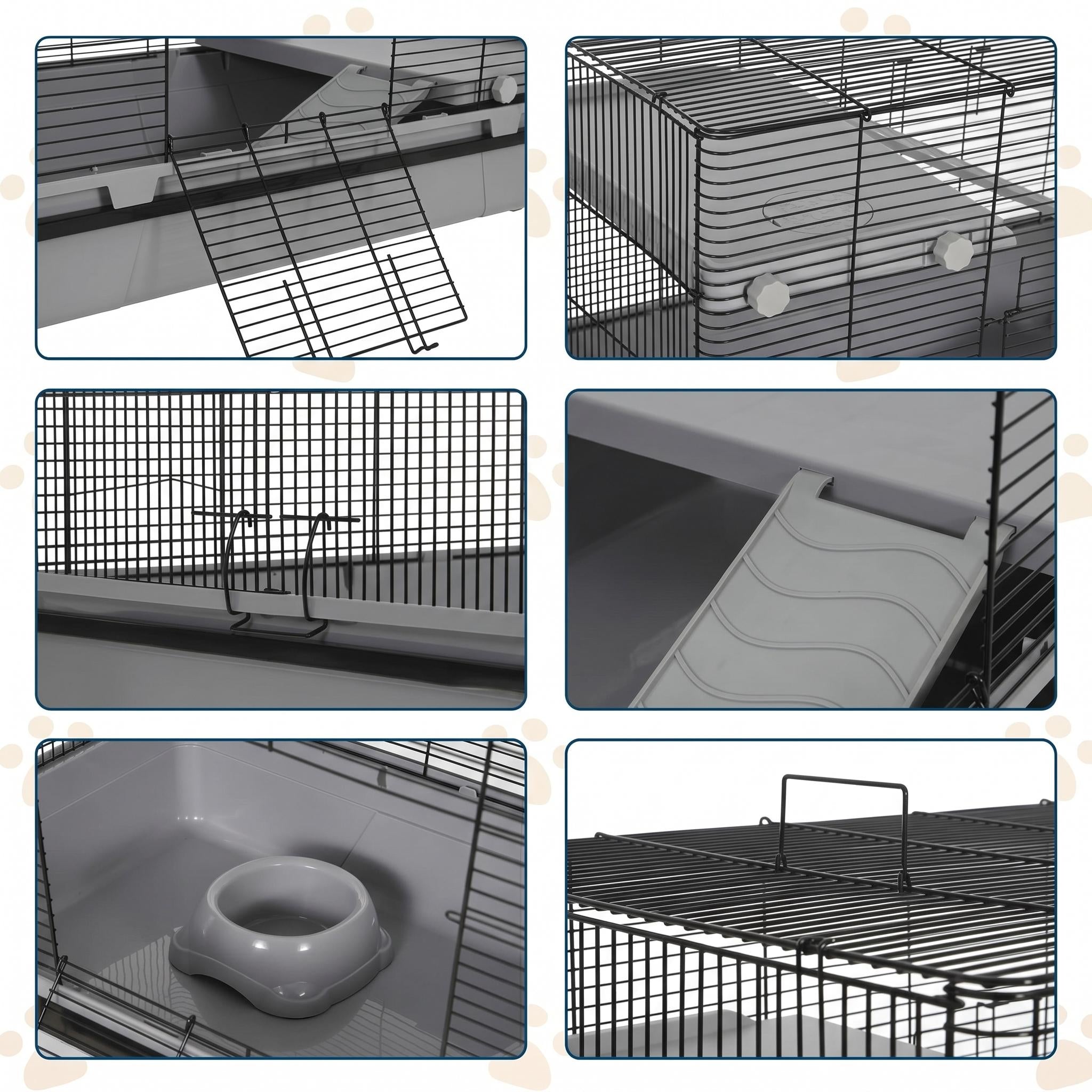 Garvee Flight Cages for Parakeets Small Birds Budgies Finches Canaries Lovebirds Sun Conures Parrots Bird Cage w/Rolling Stand, Black