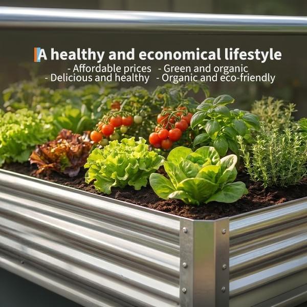 Garvee 2 Pack Tall 4 x 2 Ft Galvanized Steel Raised Garden Bed, Outdoor Above Ground Planter Box for Vegetables and Flowers, Metal Raised Bed for Gardening