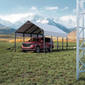Garvee Metal Carport 13×21 ft, 660 lb Heavy-Duty Steel Shelter, 2" 19-Gauge Frame & 130" H Roof for Pickup Boats Tractors