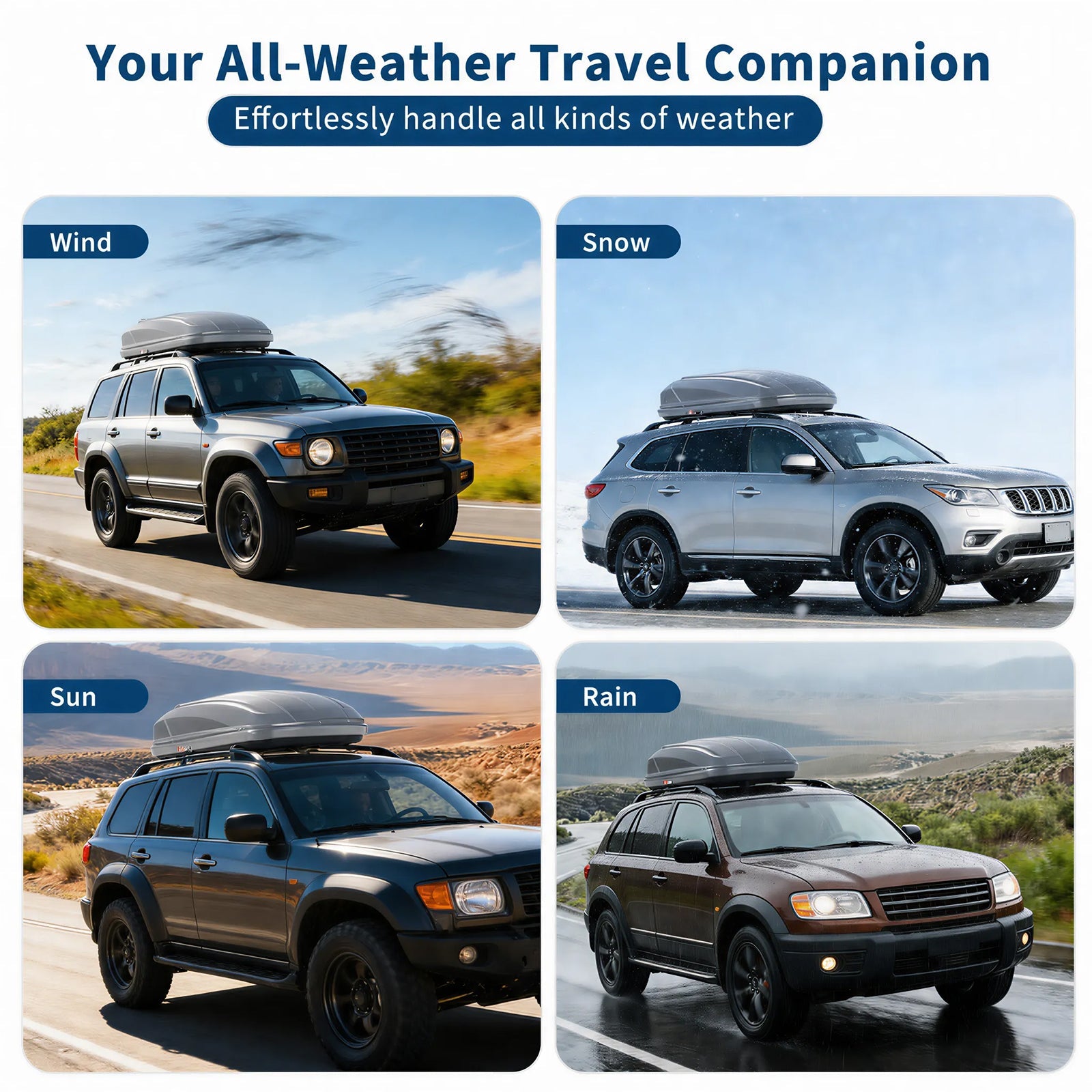 Garvee Durable Hard Shell Rooftop Cargo Box for Cars & SUVs – 17 Cu Ft, Dual-Side Opening, Waterproof ABS, global Fit, 165 lbs Capacity, Secure Straps & Keys – Gray – Color: Gray, Specs: 17 cu ft hard shell rooftop cargo box, double-sided opening, global