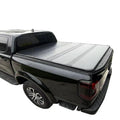 Garvee Hard Folding Truck Bed Tonneau Cover for 2022-2023 Ford 4.2ft Bed - Zinc Aluminum Alloy - Clamp-On, Drill-Free Install - Reinforced Hinges, Locking Latches - Black, Three-Fold - Outdoor Use