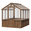 Garvee Spacious 6x8 FT Walk-In Wooden Greenhouse for Outdoors – Heavy Duty Spruce Frame, Durable PC Panels, Adjustable Roof Vents, Lockable Door – Outdoor Storage for Garden, Patio, Lawn – 6x8 Vintage Color