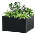 Garvee 20.5" × 20.5" × 11.8" Heavy Duty Square Steel Raised Garden Bed Planter Box – Modern Black, With Base & Drainage Holes, Tool-Complimentary Assembly, For Patio, Balcony, Commercial or Residential Use, With Bottom